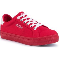 Sneakersy S.OLIVER - 5-23621-24 Red 500. Czerwone półbuty damskie S.Oliver, bez wzorów, ze skóry ekologicznej, bez obcasa, na płaskiej podeszwie, bez zapięcia. Za 189,00 zł.