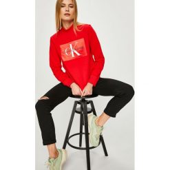 Calvin Klein Jeans - Bluza. Czarne bluzy damskie marki Calvin Klein Jeans, s, z nadrukiem, z bawełny, bez rękawów, bez kaptura. Za 449,90 zł.