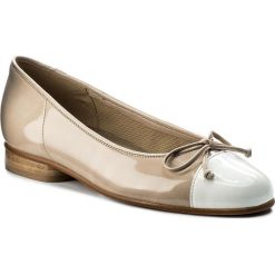 Baleriny GABOR - 85.102.71 Weiss/Sand. Białe baleriny damskie marki Gabor, z materiału. W wyprzedaży za 239,00 zł.