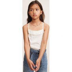 Mango Kids - Top dziecięcy Mariana 110-164 cm. Szare bluzki dziewczęce marki Mango Kids, m, z bawełny, z dekoltem halter. Za 29,90 zł.