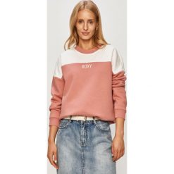 Roxy - Bluza. Różowe bluzy damskie Roxy, s, z nadrukiem, z bawełny, z długim rękawem, długie, bez kaptura. Za 249,90 zł.