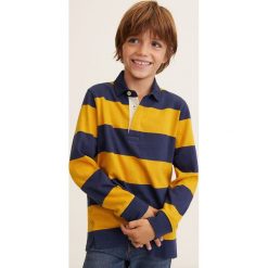 Mango Kids - Longsleeve dziecięcy Rugby 110-164 cm. Żółte t-shirty chłopięce marki Mango Kids, bez wzorów, z bawełny, z długim rękawem. W wyprzedaży za 49,90 zł.
