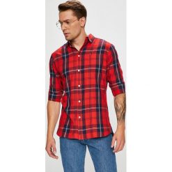 Tommy Jeans - Koszula. Czerwone koszule męskie jeansowe Tommy Jeans, l, w kratkę, z klasycznym kołnierzykiem, z długim rękawem. Za 269,90 zł.