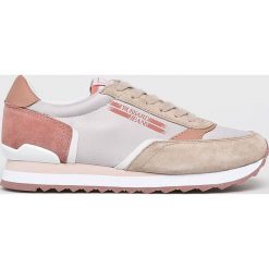 Trussardi Jeans - Buty. Brązowe buty sportowe damskie Trussardi Jeans, bez wzorów, z jeansu, sportowe. W wyprzedaży za 379,90 zł.