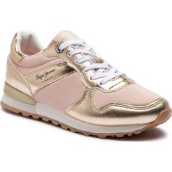 Sneakersy PEPE JEANS - Verona W Greek PLS30873 Gold 099. Różowe półbuty damskie Pepe Jeans, z jeansu. W wyprzedaży za 159,00 zł.
