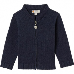 Sweter rozpinany w kolorze granatowym. Niebieskie swetry chłopięce marki Steiff, z okrągłym kołnierzem. W wyprzedaży za 107,95 zł.