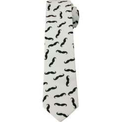Oryginalny Krawat - 6 cm - Alties, Biały w Czarne Wąsy KRALTS0139. Czarne krawaty męskie Alties, z tkaniny, eleganckie. Za 39,00 zł.