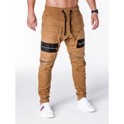 SPODNIE MĘSKIE JOGGERY P708 - RUDE. Czerwone joggery męskie marki Ombre Clothing, s. Za 79,00 zł.