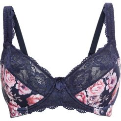 Biustonosz minimizer na fiszbinach bonprix ciemnoniebieski z nadrukiem. Niebieskie biustonosze bonprix, z nadrukiem. Za 54,99 zł.