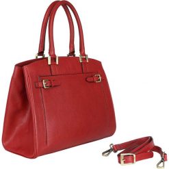 Torebki klasyczne damskie: Skórzana torebka w kolorze czerwonym – 34 x 28 x 16 cm