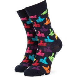 Skarpety Wysokie Unisex HAPPY SOCKS - THU01-6500 Granatowy Kolorowy. Niebieskie skarpetki damskie Happy Socks, bez wzorów, z elastanu. Za 39,90 zł.