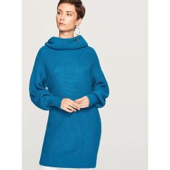 Sweter z golfem - Turkusowy. Niebieskie swetry damskie Reserved, s, bez wzorów, bez rękawów. Za 119,99 zł.