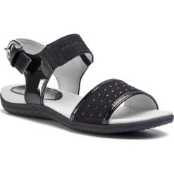 Sandały GEOX - D Sand.Vega A D92R6A 002AU C9999 Black. Czarne klapki damskie Geox, z aplikacjami, ze skóry ekologicznej, bez obcasa. W wyprzedaży za 209,00 zł.