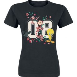 Looney Tunes Tweety - 08 Koszulka damska czarny. Czarne bluzki damskie Looney Tunes, l, z nadrukiem, z okrągłym kołnierzem. Za 54,90 zł.