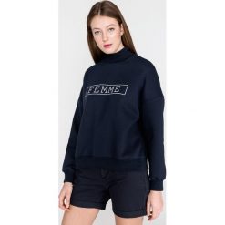 SELECTED Sigrid Bluza Niebieski. Niebieskie bluzy damskie Selected, xs, z nadrukiem, z bawełny, bez rękawów, bez kaptura. Za 268,95 zł.