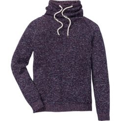 Sweter z szalowym kołnierzem Regular Fit bonprix ciemny lila melanż. Fioletowe swetry męskie bonprix, s, bez wzorów, bez kołnierzyka, bez kaptura. Za 69,99 zł.
