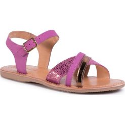 Sandały GEOX - J Sand.Eolie G. C J02BSC 032BS C8321 S Dk Fuchsia. Różowe sandały dziewczęce Geox, z zamszu, bez zapięcia. W wyprzedaży za 219,00 zł.
