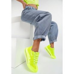 Limonkowe Sneakersy Gineros. Sneakersy damskie Renee, ze skóry. Za 129,99 zł.