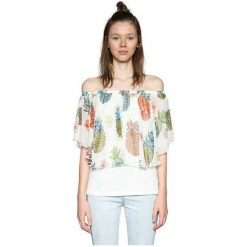 Desigual Damska Bluzka Blus Estella 18swbwbk 1000 (Rozmiar S). Szare bluzki damskie Desigual, s, bez wzorów, bez kołnierzyka, bez rękawów. W wyprzedaży za 128,00 zł.
