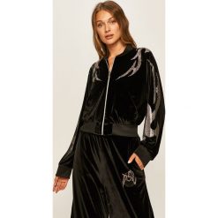 Diesel - Bluza. Czarne bluzy damskie Diesel, s, z aplikacjami, z elastanu, bez rękawów, bez kaptura. Za 1699,00 zł.