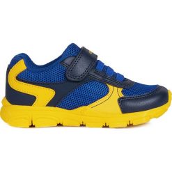Geox - Buty dziecięce. Niebieskie trampki chłopięce Geox, bez wzorów, ze skóry ekologicznej, sportowe, bez zapięcia. Za 219,90 zł.
