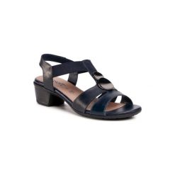 GO SOFT WI23-BETTY-04 Granatowy. Niebieskie sandały damskie GO SOFT, bez wzorów, ze skóry, bez obcasa, bez zapięcia. Za 129,99 zł.