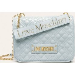 Love Moschino - Torebka. Niebieskie listonoszki damskie Love Moschino, w paski, ze skóry ekologicznej, na ramię, pikowane, bez dodatków. W wyprzedaży za 699,90 zł.