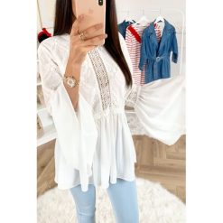 Tunika TALISA. Białe tuniki damskie Tunika TALISA, s, bez wzorów, bez kołnierzyka, bez rękawów. W wyprzedaży za 79,00 zł.