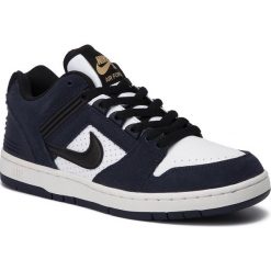 Buty NIKE - Sb Air Force II Lowa AO0300 400 Obsidian/Black/White. Niebieskie półbuty męskie Nike, na co dzień, bez wzorów, ze skóry, bez zapięcia. Za 399,00 zł.