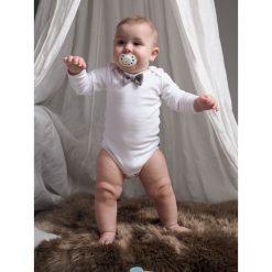 Body motylkowe MUSZKA SZARA 68. Szare body niemowlęce NANAF ORGANIC, bez wzorów, bez rękawów. Za 39,99 zł.