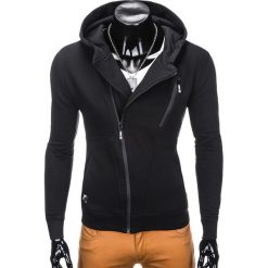 BLUZA MĘSKA ROZPINANA Z KAPTUREM B738 - CZARNA. Czarne bluzy męskie rozpinane marki Ombre Clothing, m, z bawełny, z kapturem. Za 69,00 zł.