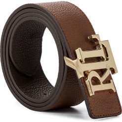Pasek Damski LAUREN RALPH LAUREN - Rev Lrl 40 Drc Wde 412754806002 Tan/Dark Brown. Pomarańczowe paski damskie Lauren Ralph Lauren, w paski, ze skóry. Za 319,00 zł.