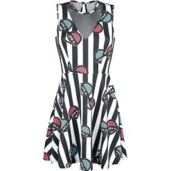 Sourpuss Mesh V-Neck XRAY Sukienka czarny/biały. Białe sukienki na komunię Sourpuss, na imprezę, s, w ażurowe wzory, z materiału. Za 134,90 zł.