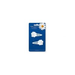 TOP CHOICE White Spinki "pyk" 2szt. Białe ozdoby do włosów TOP CHOICE. Za 4,00 zł.