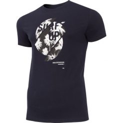 T-shirt męski TSM252 - granat. Czarne koszulki męskie 4f, m, bez wzorów, z bawełny, bez kołnierzyka. Za 59,99 zł.