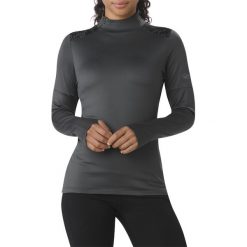 Bluza Asics Lite-Show Winter Long Sleeve W Grafitowa. Szare bluzy damskie Asics, na zimę, bez wzorów, bez rękawów, bez kaptura. Za 149,99 zł.