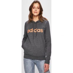 Adidas - Bluza. Szare bluzy damskie Adidas, s, z nadrukiem, z bawełny, bez rękawów, z kapturem. W wyprzedaży za 149,90 zł.