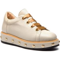 Sneakersy BALDININI - 898059XAGNE9R9R9RRXX Rafia. Brązowe półbuty damskie marki Baldinini, z aplikacjami, ze skóry, bez obcasa, na płaskiej podeszwie, bez zapięcia. W wyprzedaży za 969,00 zł.