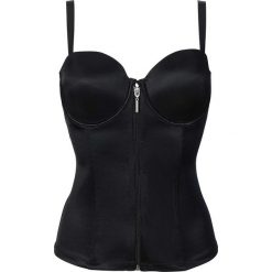 Gorset wyszczuplający Level 2 bonprix czarny. Czarne gorsety damskie wyszczuplające bonprix, z haftami, z bawełny. Za 109,99 zł.