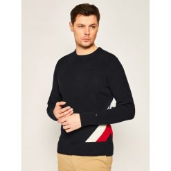 Sweter TOMMY HILFIGER Diagonal Global MW0MW12480. Niebieskie swetry męskie TOMMY HILFIGER, xxl, bez wzorów, klasyczne, z klasycznym kołnierzykiem, bez kaptura. W wyprzedaży za 359,00 zł.
