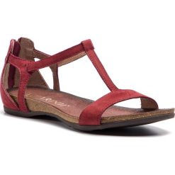 Sandały CARINII - B3779NSC-M35-000-000-B02 Bordo. Czerwone klapki damskie Carinii, bez wzorów, ze skóry, bez obcasa. Za 239,00 zł.