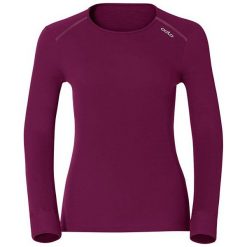 Odlo Koszulka tech. Odlo Shirt l/s crew neck WARM - 152021 - 152021S. Czerwone topy sportowe damskie marki Odlo, l. Za 169,95 zł.