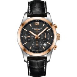 PROMOCJA LONGINES Column-Wheel Chronograph Conquest Classic L2.786.5.56.3. Szare zegarki męskie LONGINES, złote. W wyprzedaży za 10890,00 zł.