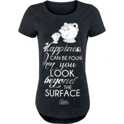 Piękna i Bestia Happiness Koszulka damska odcienie czarnego. Czarne t-shirty damskie marki Piękna i Bestia, xxl, z napisami. Za 54,90 zł.