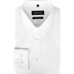 Koszula KARL KDBE000298. Białe koszule męskie Giacomo Conti, m, bez wzorów, z elastanu, eleganckie, z klasycznym kołnierzykiem, bez rękawów. Za 259,00 zł.