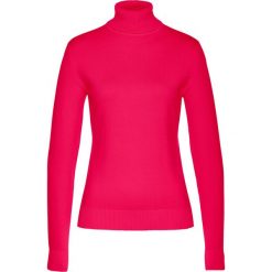 Sweter z golfem bonprix czerwień granatu. Czerwone swetry damskie bonprix, bez wzorów, z dzianiny, z długim rękawem, długie, bez kaptura. Za 54,99 zł.