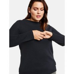 Sweter w kolorze granatowym. Niebieskie swetry damskie SAMOON, bez wzorów, prążkowane, bez rękawów, bez kaptura. W wyprzedaży za 172,95 zł.