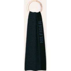 Tommy Hilfiger - Szalik. Niebieskie szaliki męskie TOMMY HILFIGER, bez wzorów, z wełny. Za 299,90 zł.