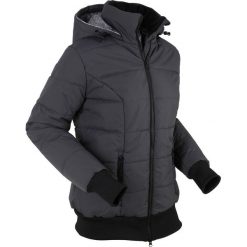 Kurtka pikowana outdoorowa, z drukowaną podszewką bonprix szaro-czarny. Szare kurtki damskie bonprix, s, bez wzorów, bez kaptura. Za 239,99 zł.