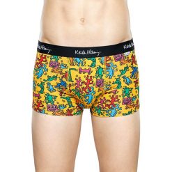 Happy Socks - Bokserki Keith Haring All Over Trunk. Brązowe bokserki męskie marki Happy Socks, z elastanu. W wyprzedaży za 79,90 zł.